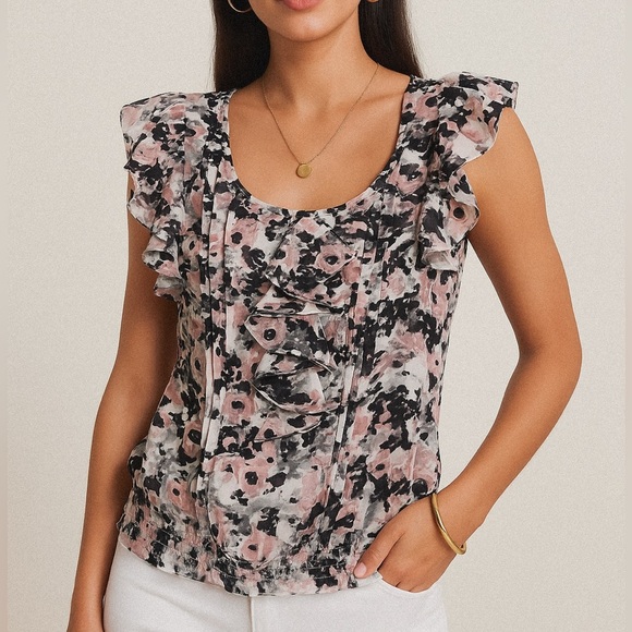 Express flowy chiffon ruffle/ bubble top ❤️ - Picture 1 of 7